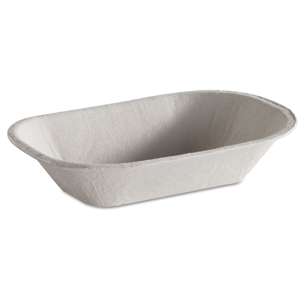 Chinet Savaday Molded Fiber Food Tray, Beige, 6x4, PK1000 10408 - main